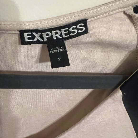 Express Beige & Black Bodycon Fitted Dress Women's Size 2 - Picture 2 of 3